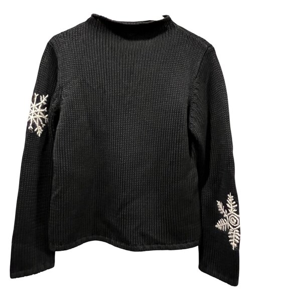 Slates Janet Howard Vtg Snowflake Sweater, Gray, M - Picture 9 of 9